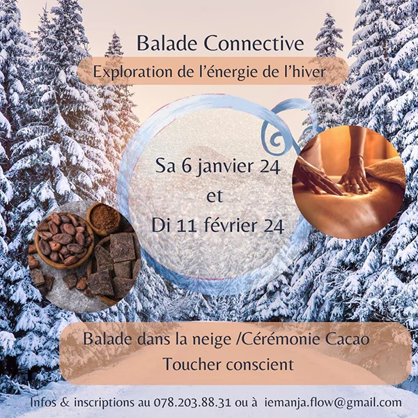 Balade connective - flyer présentant le concept, information textuelle ci-dessous